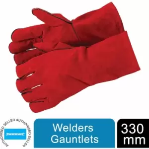 Image of Silverline Welders Gauntlets Safety Gloves For Welding 330mm 282389