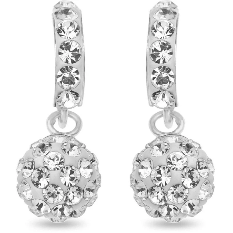 Image of Be You Sterling Silver Crystal Stud Earrings Silver One Size