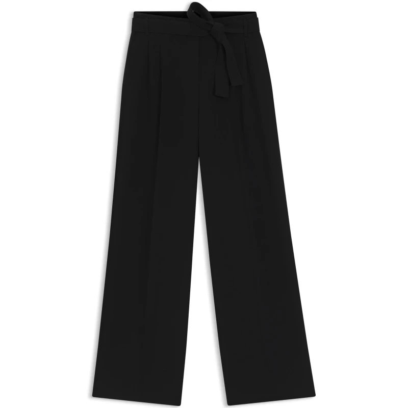 Image of Boss Womens Tapiana Straight Leg Trousers Black female 4 (XXS)