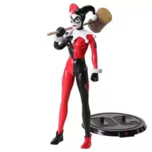 Image of Noble Collection DC Comics Harley Quinn Jester BendyFig 7" Action Figure