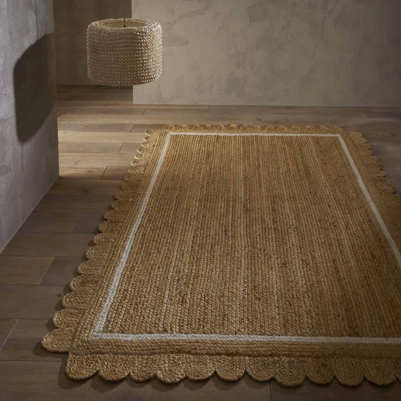 Image of Homemaker Homemaker Scallop Edge Jute Rug - 120x170cm - Natural