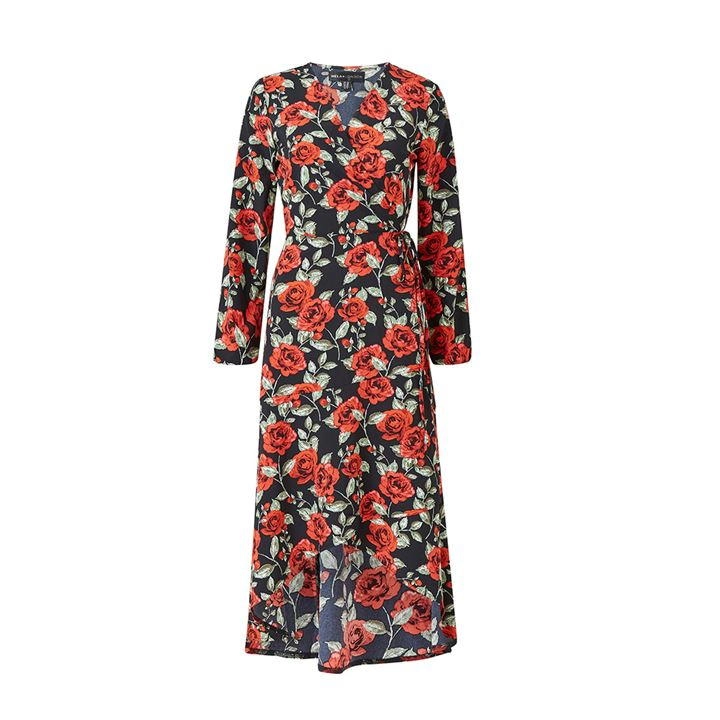 Image of Mela London Black Floral 'Natasha' Midi Dress - 8