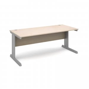 Image of Vivo Straight Desk 1800mm x 800mm - Silver Frame Maple Top