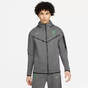 Image of Nike Liverpool Tech Fleece Hoodie 2023 2024 Adults - Grey
