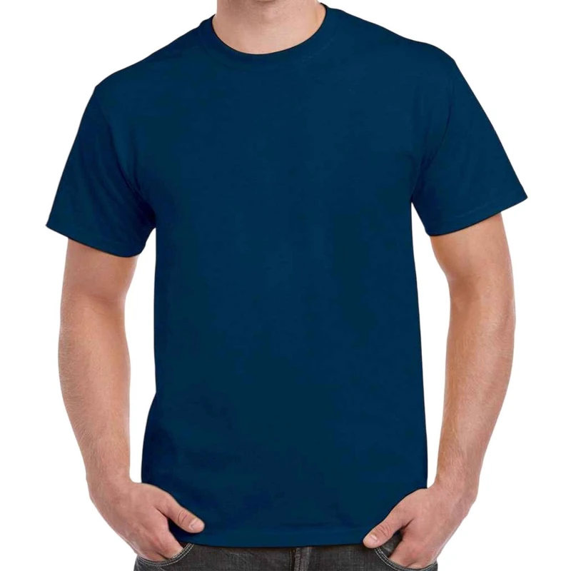 Image of Gildan Mens Plain Olive T-Shirt in Dark Navy Size: Medium Dark Navy Male M
