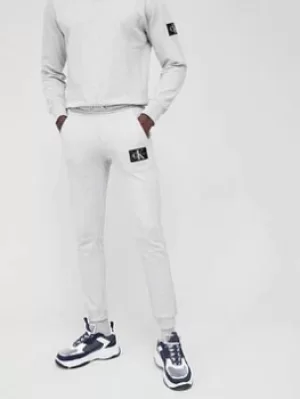 Image of Calvin Klein Jeans Calvin Klein Jeans Monogram Badge Joggers, Light Grey Heather, Size S, Men