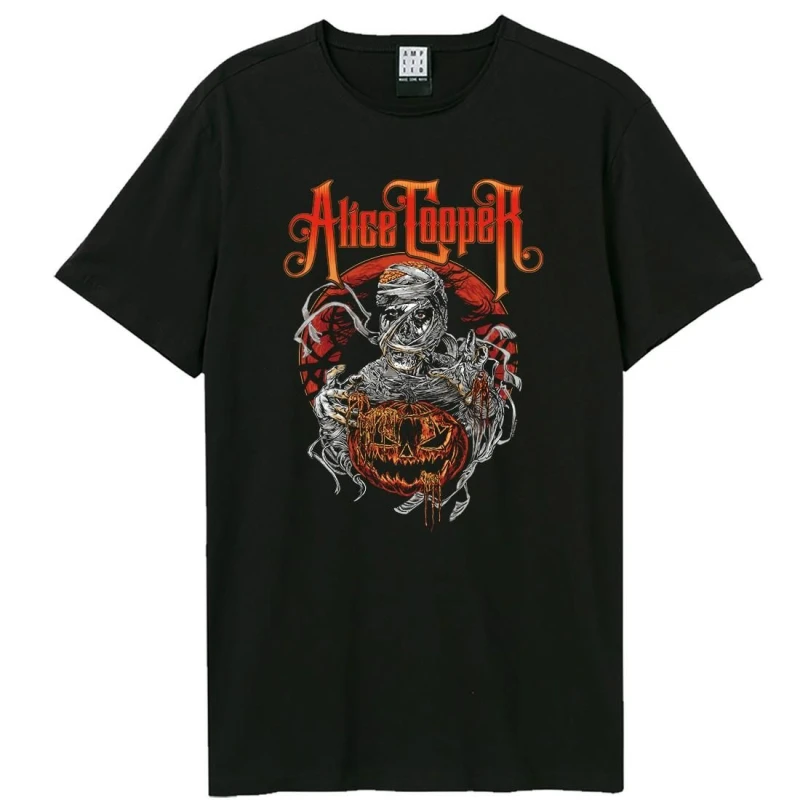 Image of Amplified Amplified Men Halloween Pumpkin Alice Cooper T-Shirt in Black Size: X-Small Black XS Male 5063852066872