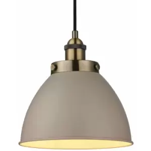 Image of Hanging Ceiling Pendant Light grey & tarnished brass Industrial Lamp Bulb Holder