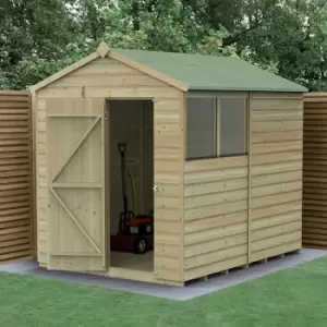 Image of 8' x 6' Forest Beckwood 25yr Guarantee Shiplap Pressure Treated Apex Wooden Shed (2.42m x 1.99m)