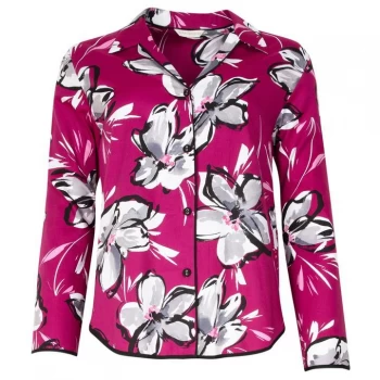 Image of Cyberjammies Printed Long Sleeve Pyjama Set - Cerise Floral