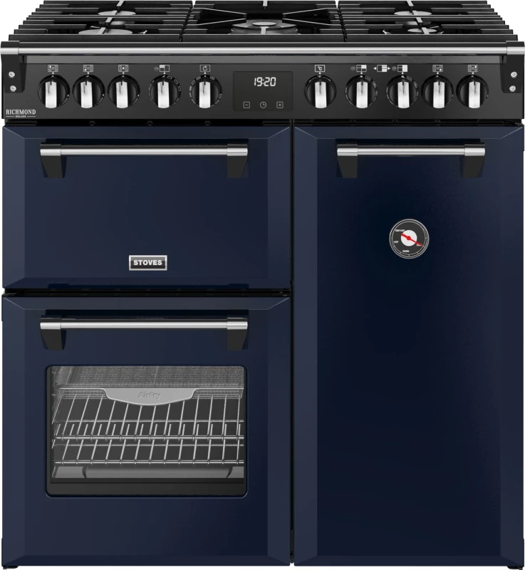 Image of Stoves Richmond DX 90cm Dual Fuel Range Cooker - Midnight Blue 444412006 Blue