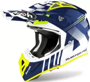 Image of Airoh Aviator ACE Nemesi, yellow-blue, Size S, yellow-blue, Size S