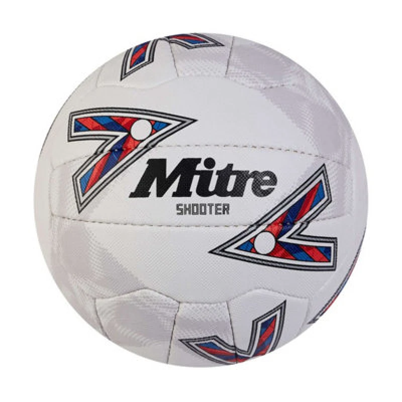 Image of Mitre Shooter Netball White/red/blue (5)