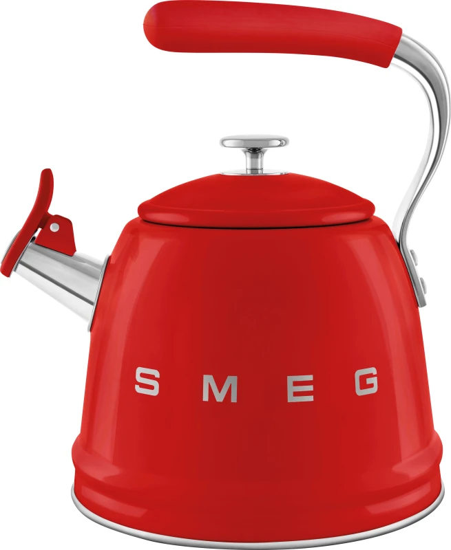 Image of Smeg 50's Style WKF01RD Whistling Hob Kettle - Red