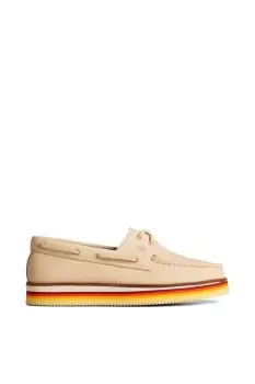 Image of Perry Authentic Original Stacked Boat Shoe Female Ivory UK Size 4