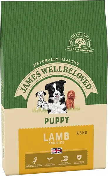 Image of James Wellbeloved Puppy Lamb and Rice Dry Dog Food 7.5kg