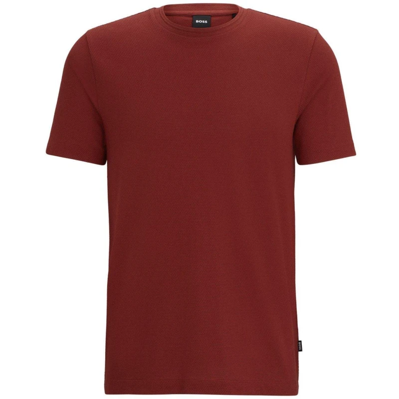 Image of Boss Tiburt Bubble Jacquard Structure T-Shirt Brown male XL