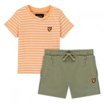 Image of Lyle and Scott Short Sleeve T-Shirt & Short Set Baby Boys - Pumpkin