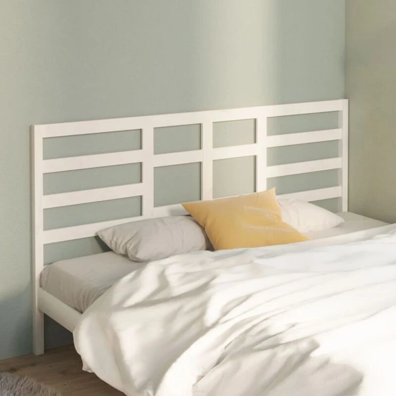 Image of Vidaxl Bed Headboard White 206X4X104cm Solid Wood Pine, White 818161