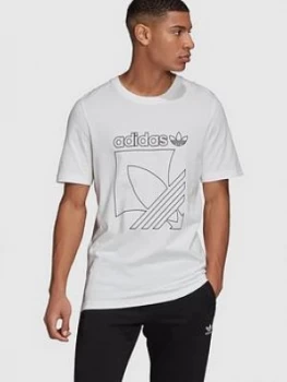 Image of adidas Originals Spirit 3 Stripe T-Shirt - White, Size S, Men