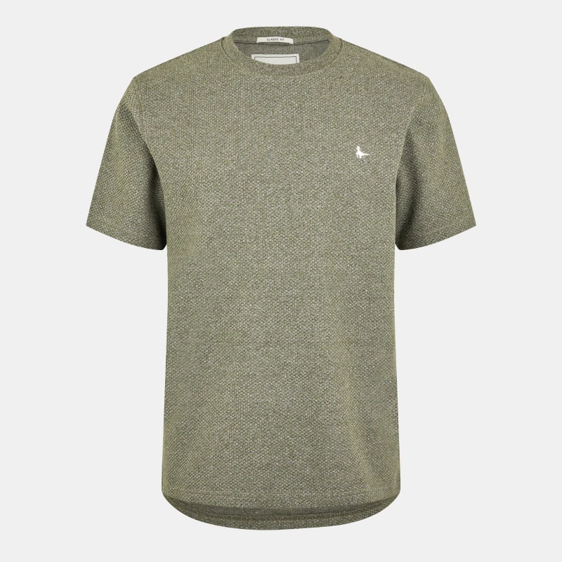 Image of Jack Wills Mens JW Bubble Texture Regular Fit T-Shirt Smokey Olive male XS