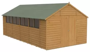 Image of Forest Garden 10 x 20ft Apex Shiplap Dip Treated Double Door Shed with Base and Assembly