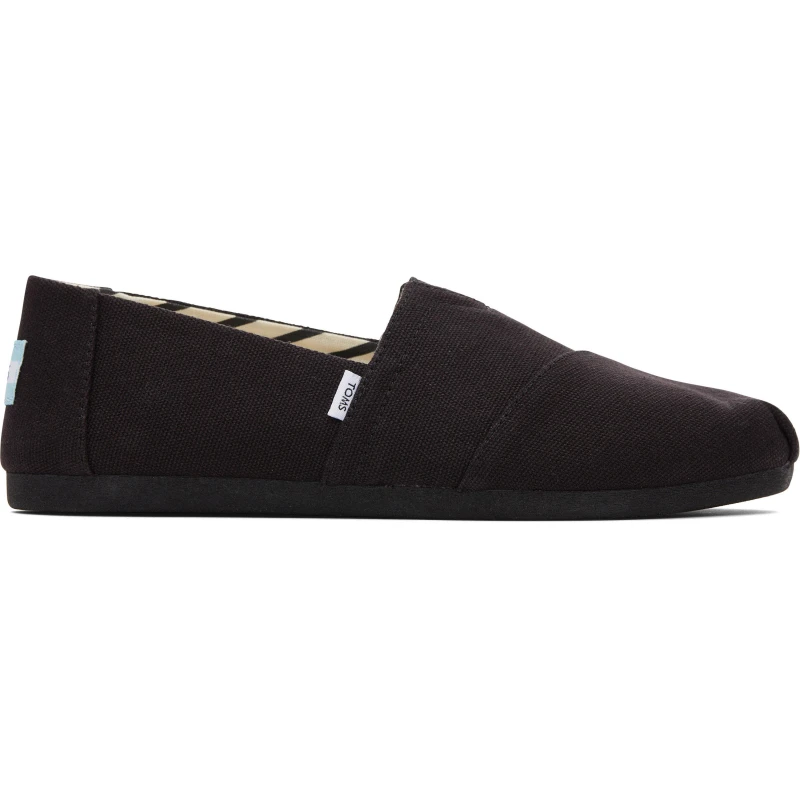 Image of TOMS Womens Alpargata Vegan Canvas Pumps - Black - UK 5 Black Flats female 10017716 5