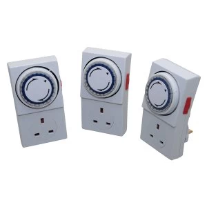 Image of SMJ Plug-In 24-Hour Mechanical Timer - Pack of 3