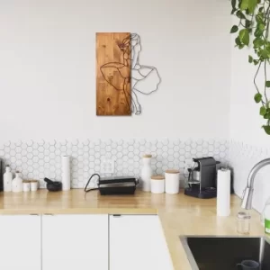 Image of Woman1 Walnut Black Decorative Wooden Wall Accessory
