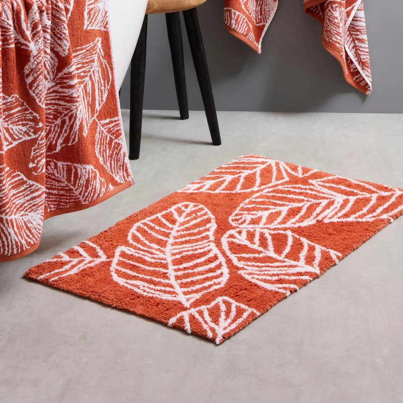 Image of Fusion 'Matteo' 100% Cotton Bath Mat Terracotta