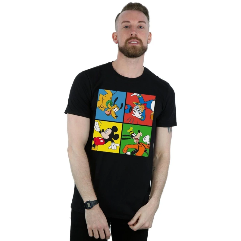 Image of Disney Men Mickey Mouse Friends T-Shirt in Black Size: Small Black S Male 5057955977814