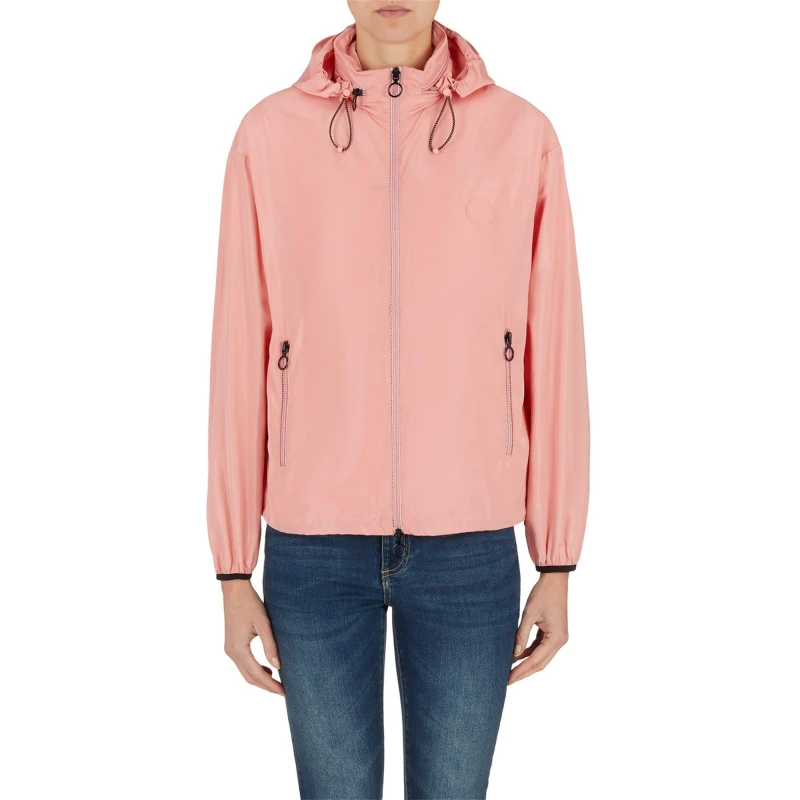 Image of Armani Exchange Womens Lightweight Long Sleeve Rain Anorak Rose 14AH female 8 (XS)