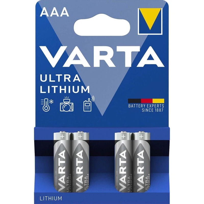 Image of Varta Lithium Battery AAA 4-Blister Card NED-680436 AAA