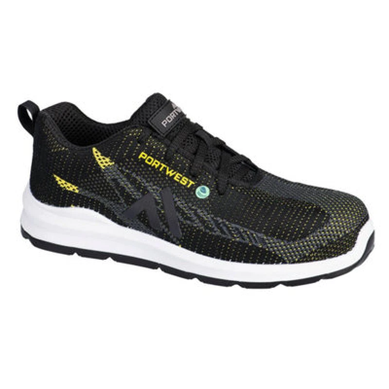 Image of Portwest Eco Fly Composite Safety Trainers FC06BKY41 Colour: Black / Yellow
