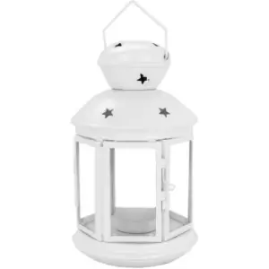 Image of Nicola Spring - Metal Hanging Tealight Lantern - 20cm - White