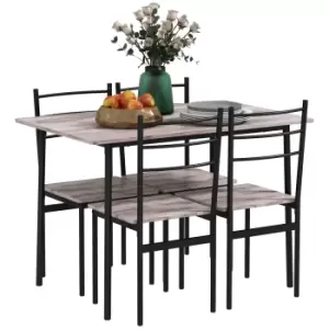 Image of HOMCOM 5 Piece Dining Table and Chairs Set 4, Dining Room Sets, Steel Frame Space Saving Table and 4 Chairs for Compact Kitchens
