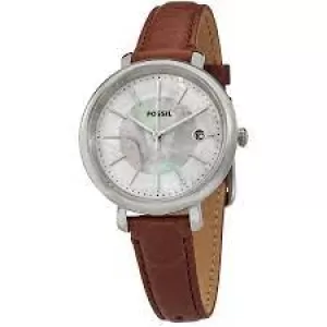 Image of Fossil Womens Jacqueline Solar-Powered Eco Leather Watch - Brown