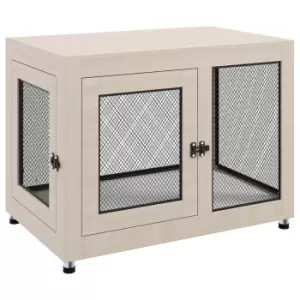 Image of PawHut 2-in-1 Dog Cage & Side Table, with Two Doors, Cushion, for Large Dogs