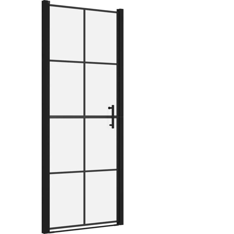 Image of VIDAXL Vidaxl - Shower Door Tempered Glass 91x195cm Black 8720286185476