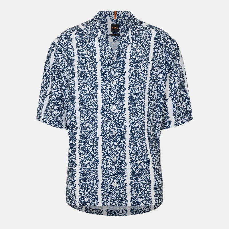 Image of Boss Mens Lapisy Long Sleeve Oxford Shirt White male XS