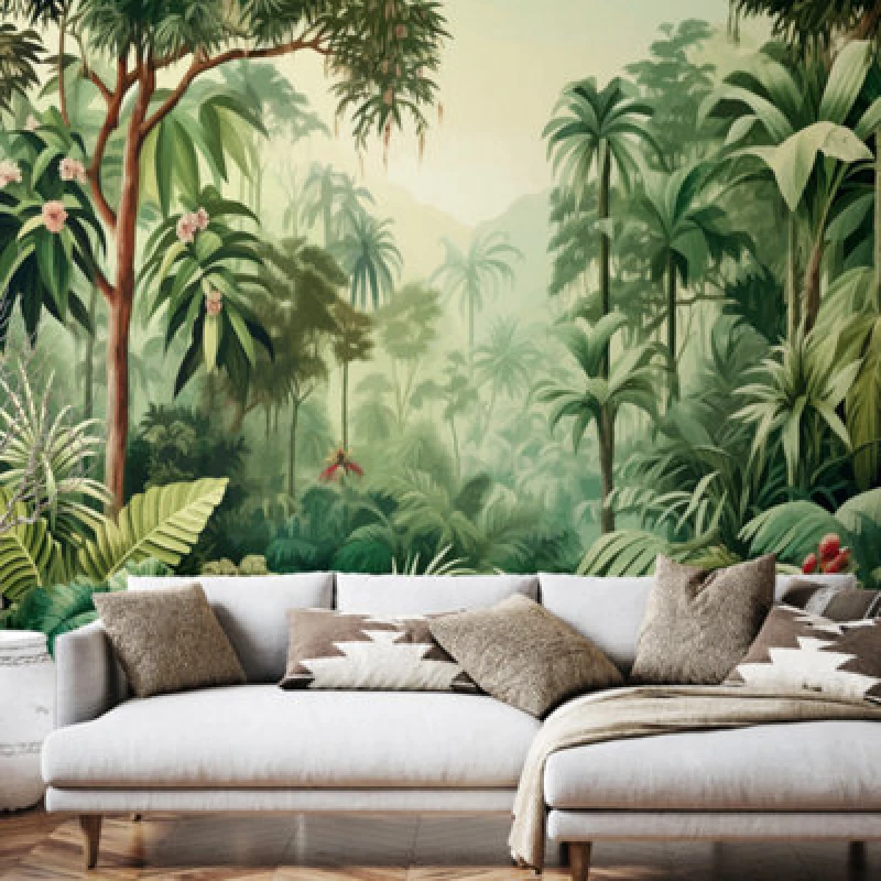 Image of Origin Murals Jungle Trees - Forest Green Matt Smooth Paste The Wall Mural 350Cm Wide X 280Cm High