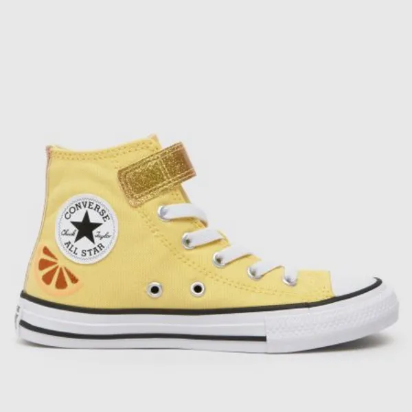 Image of Converse yellow all star hi 1v Junior trainers Yellow UK 2 (EU 34)