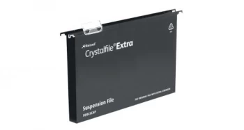 Image of Rexel Crystalfile Extra Foolscap Suspension File 50mm Black - 1 x Pack of 25 Suspension Files