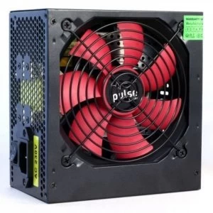 Image of Pulse 650W PSU, ATX 12V, Active PFC, 4 x SATA, PCIe, 120mm Silent Red Fan, Black Casing