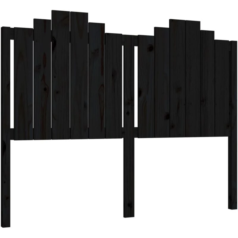 Image of LES TENDANCES Bed Headboard Black 146x4x110cm Solid Wood Pine vidaXL 8720287003557