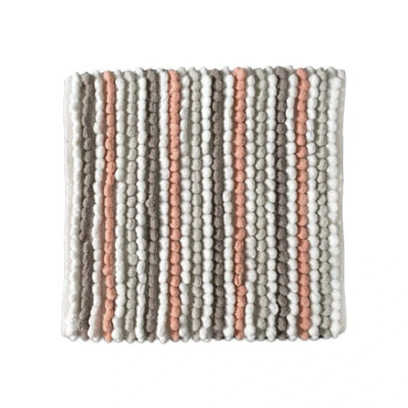 Image of Allure Bath Fashions Striped Chunky Bobble Shower Mat - Blush Pink