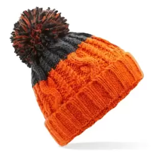 Image of Beechfield Unisex Adult Apres Beanie (One Size) (Orange/Dark Graphite)
