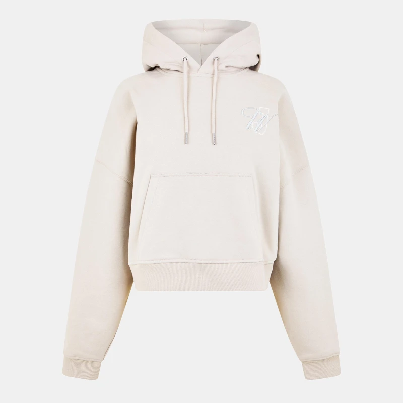Image of Jack Wills Womens Emblem Over-The-Head Hoodie Stone female 6 (2XS)