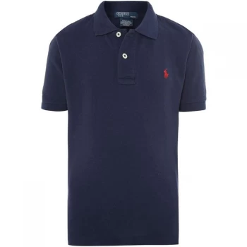 Image of Polo Ralph Lauren Junior Boys Small Pony Logo Classic Polo Shirt - Navy