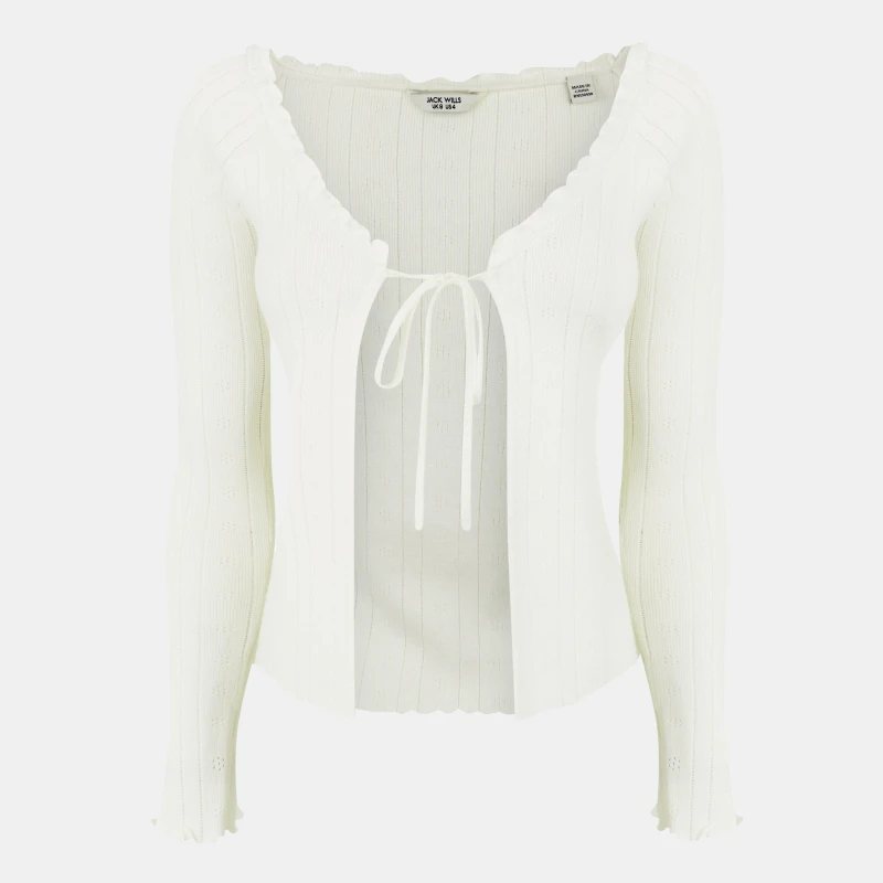 Image of Jack Wills Pointelle Cardigan Vintage White female 6 (2XS)